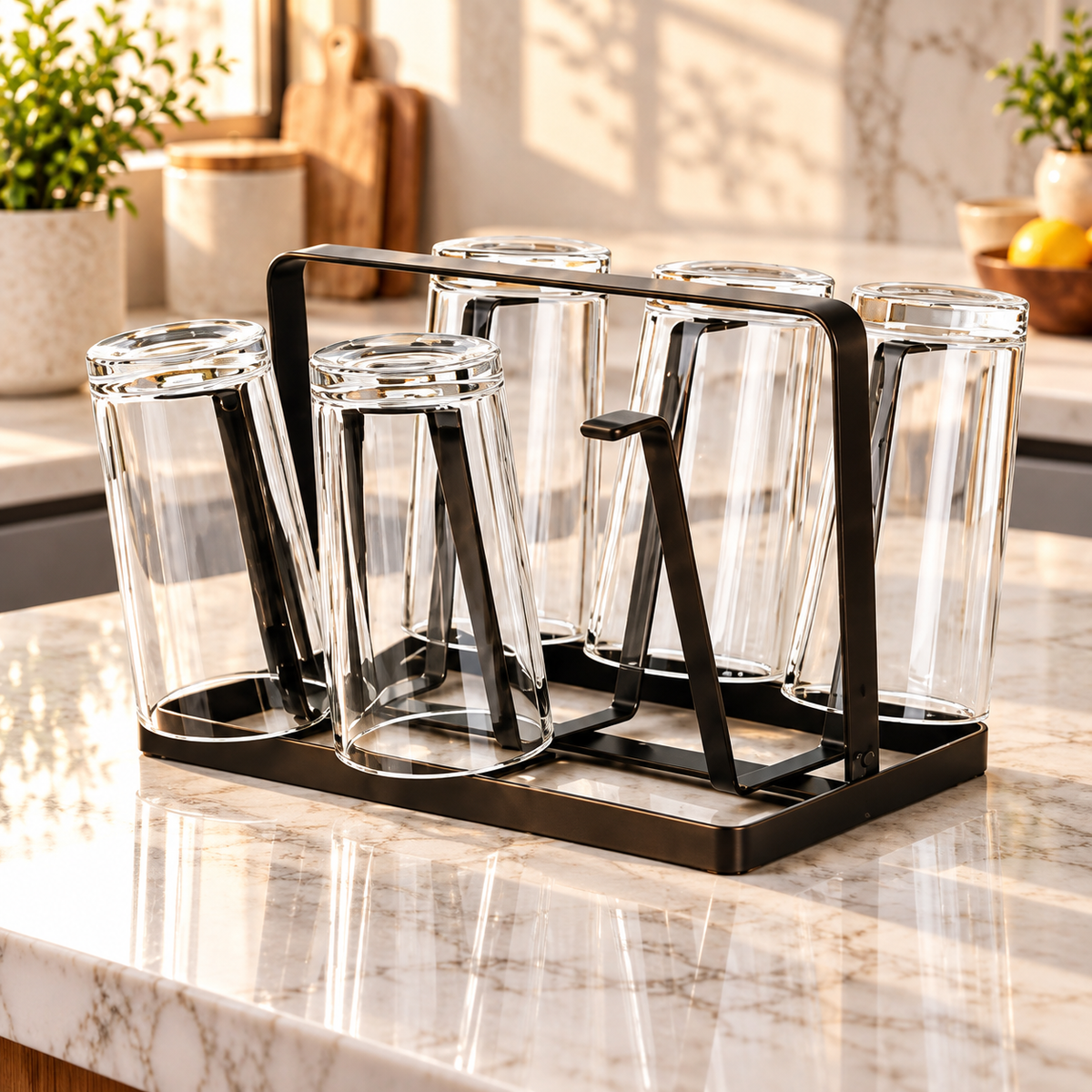 Bronze Metal Glass Drying Stand