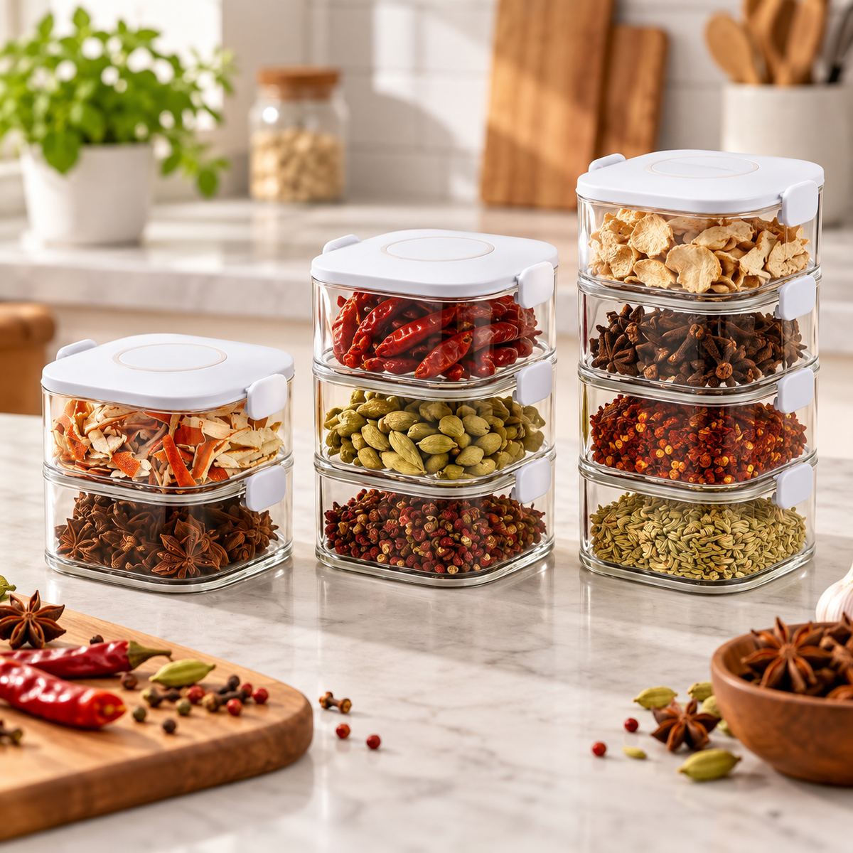 Stackable Seasoning Box Organizer