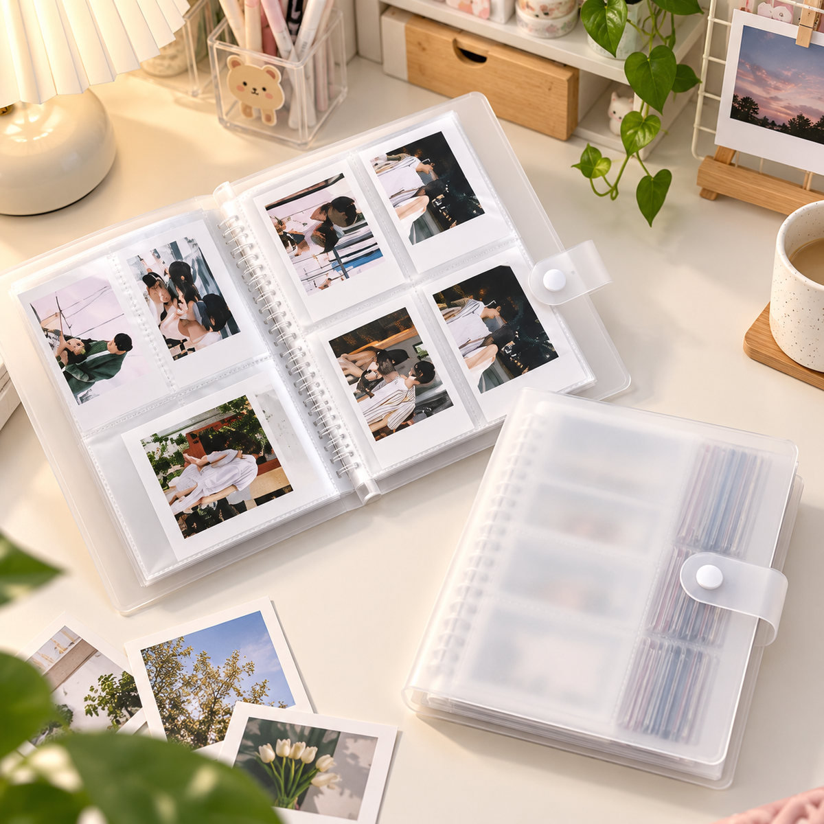 84-Pocket Mini Photo Album Organizer with Snap Closure