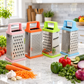 4-Sided Stainless Steel Box Grater with Non-Slip Base