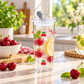 320ml 3D Cherry Glass Sipper with Leak-Resistant Lid