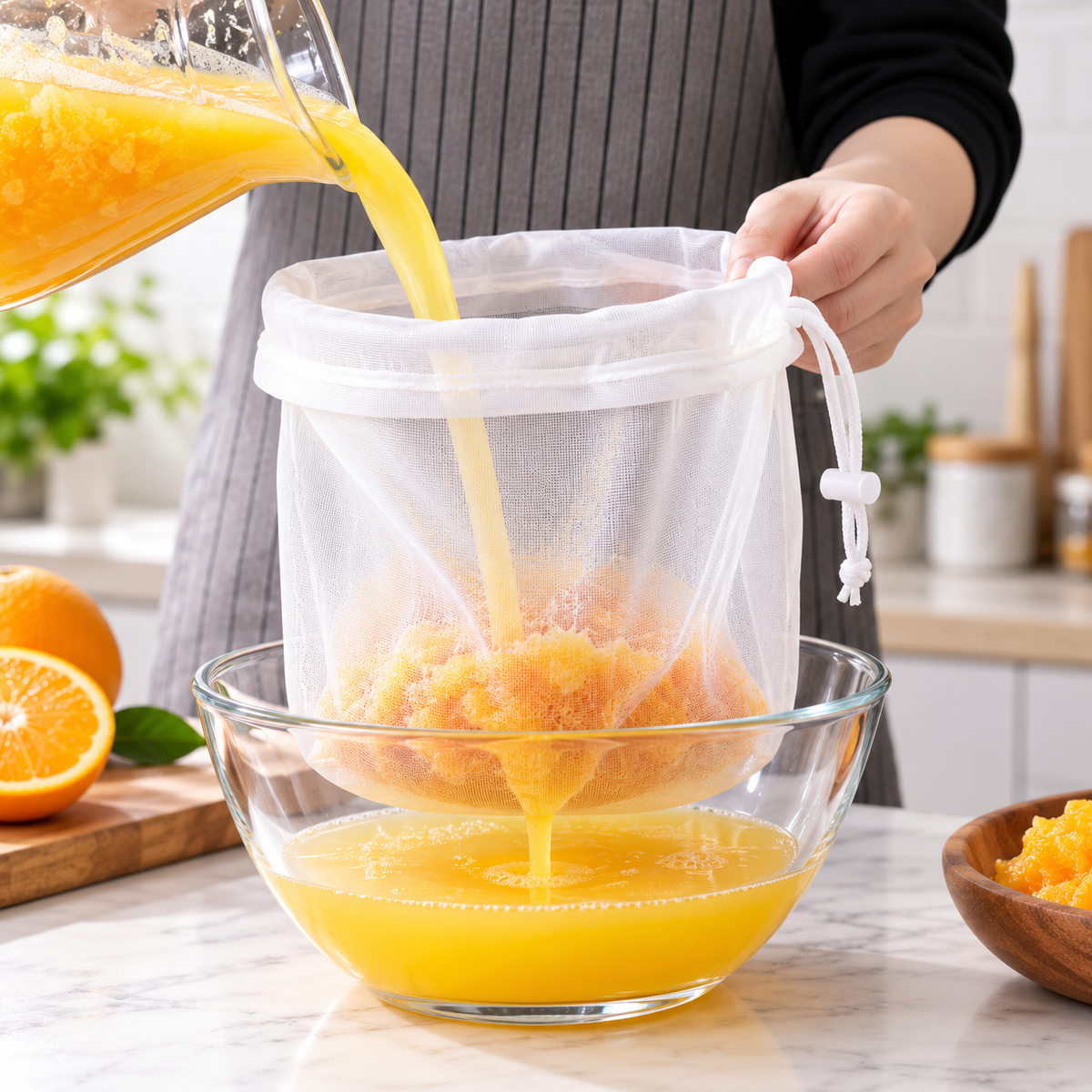 Fine Mesh Nylon Drawstring Strainer Bag