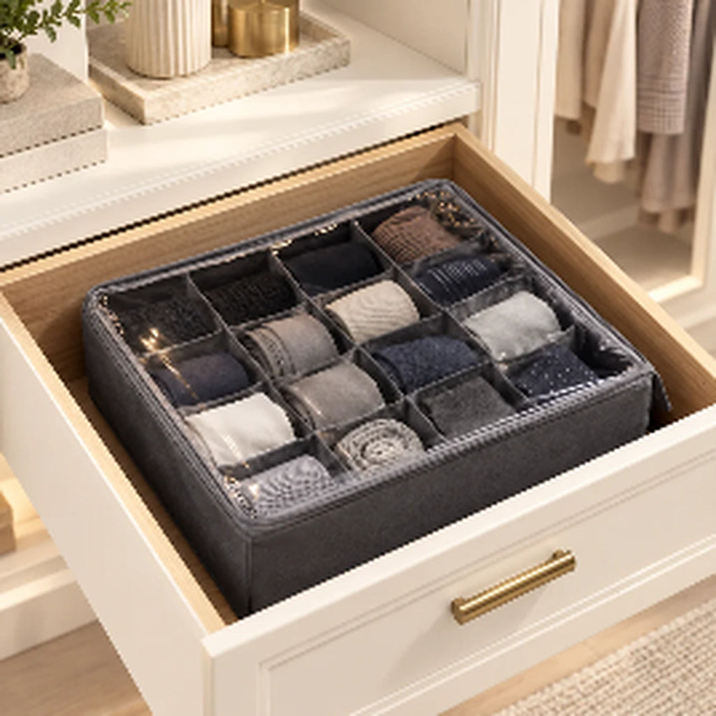 Transparent Grid Drawer Organizer for Watches & Accessories
