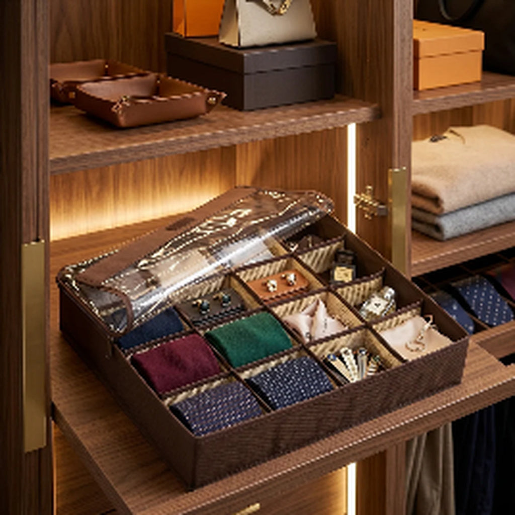 Transparent Grid Drawer Organizer for Watches & Accessories