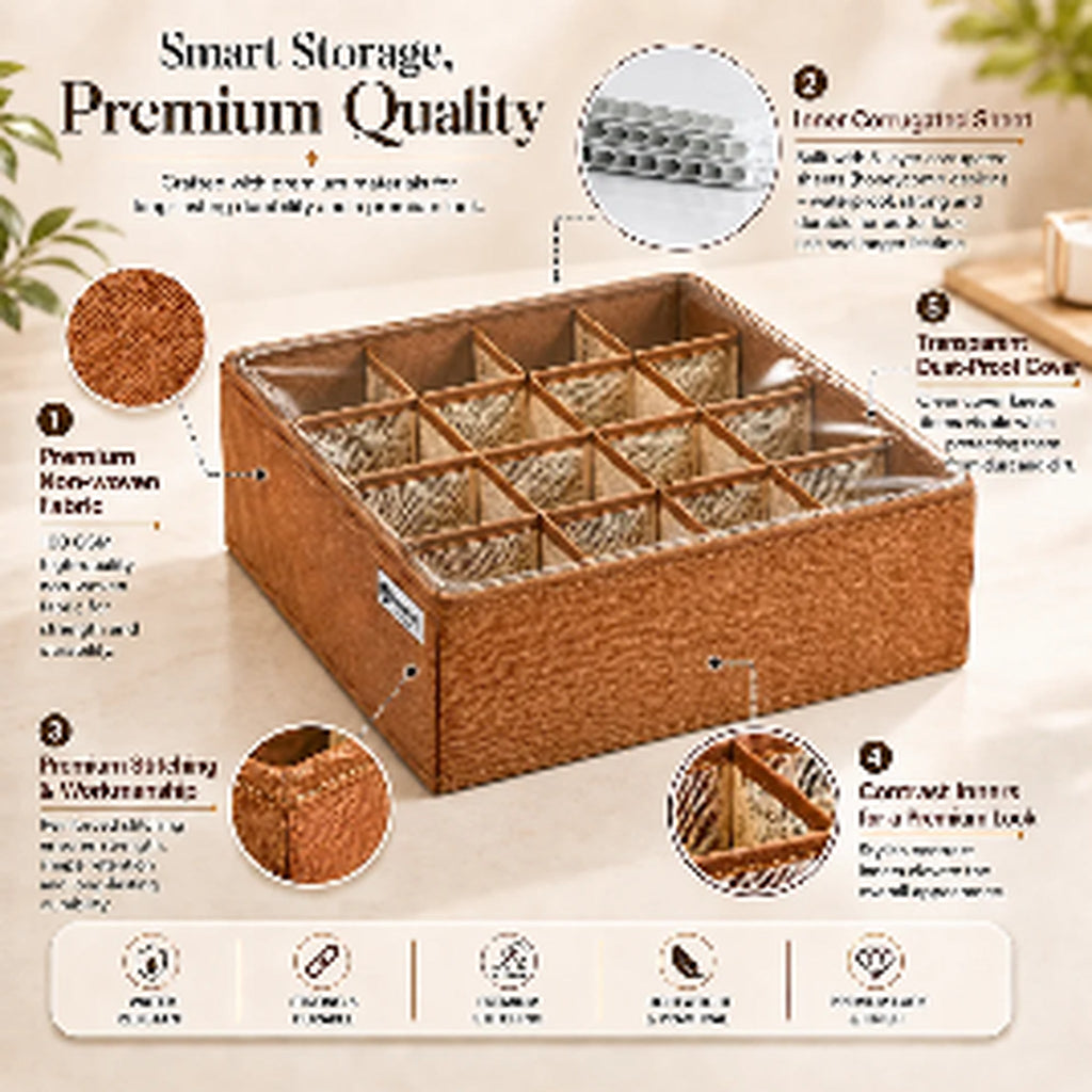 Transparent Grid Drawer Organizer for Watches & Accessories