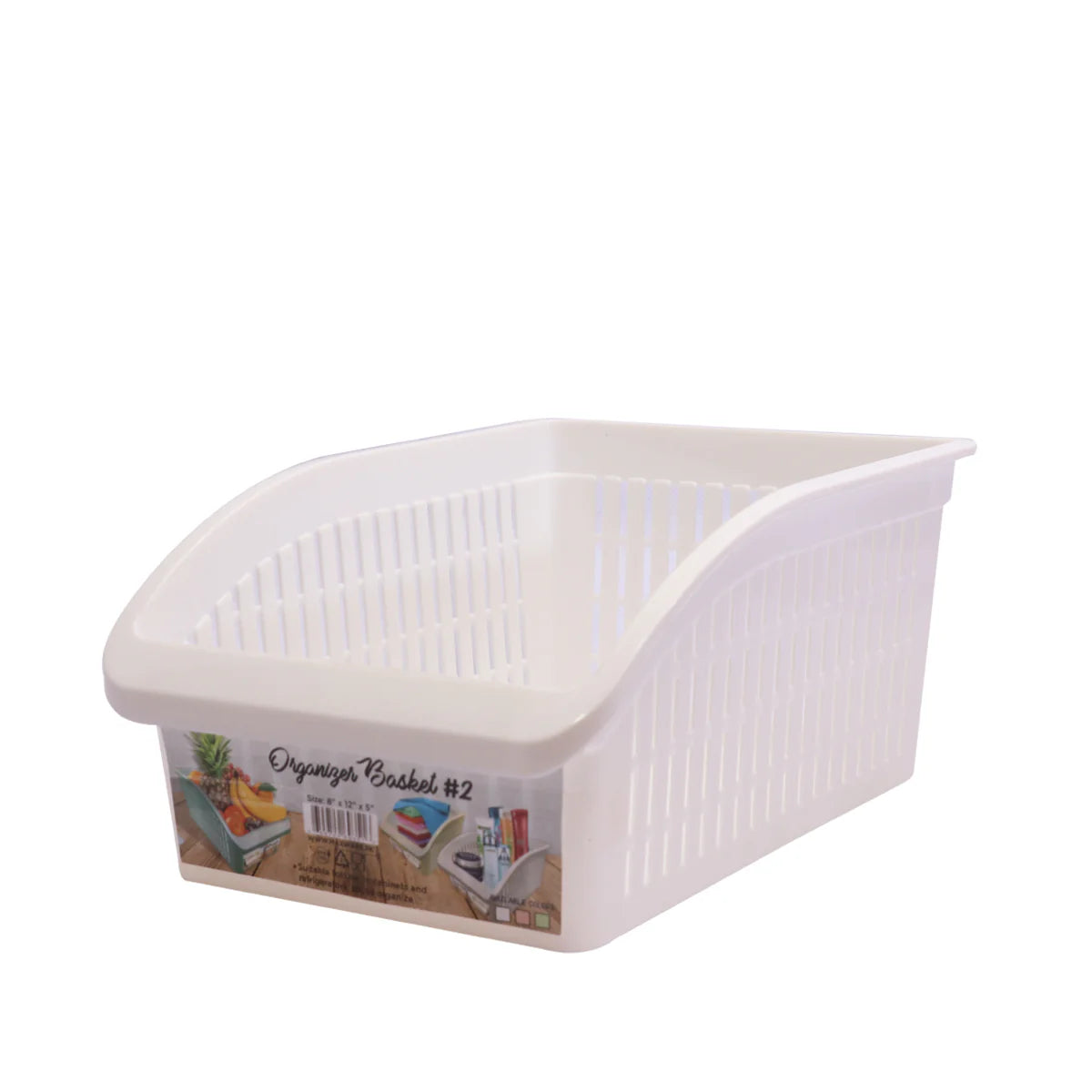 1pc Organizer Basket #2 (Assorted) – Multipurpose Plastic Storage Basket (White, Pink, Grey, Beige)