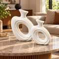 Modern Oval Loop Decorative Vase Set – 2 Pieces