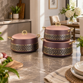 Luxury Pink & Purple Insulated Hot Pot Set – 3 Pieces