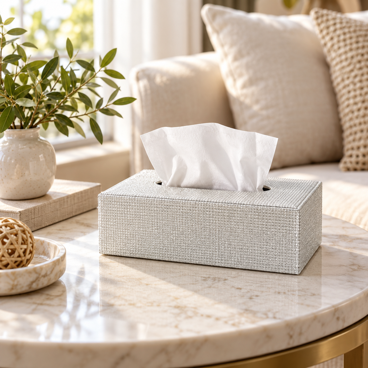 Premium Fine-Weave Tissue Box Holder