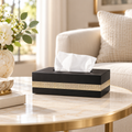 Contemporary Accent-Band Tissue Box Holder
