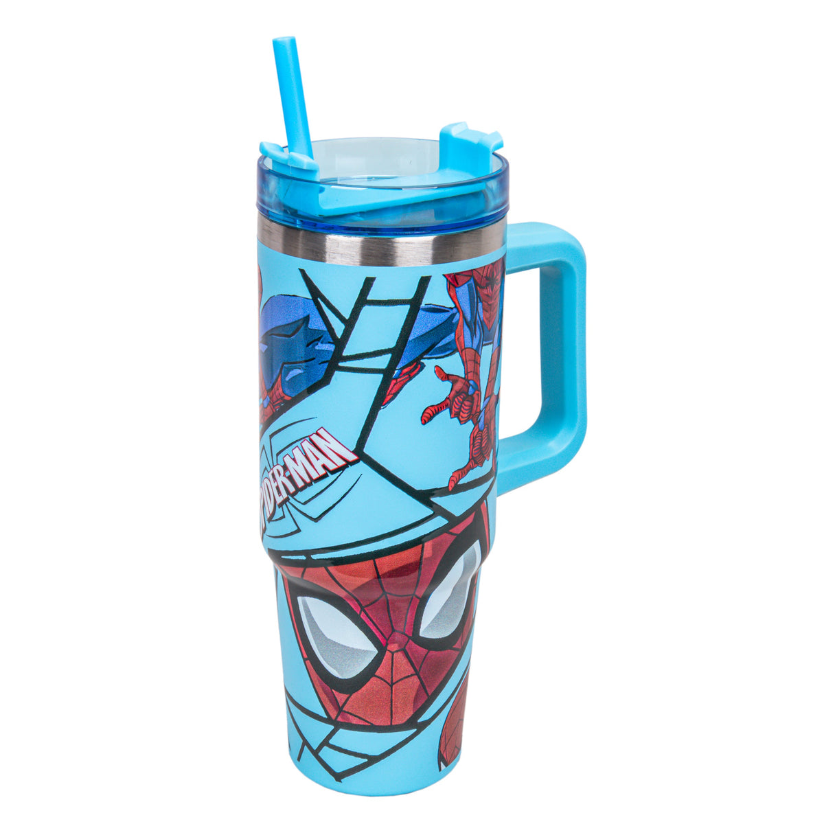 Spider-Man Kids Tumbler with Handle & Straw | 890ml (30oz) Insulated Water Bottle