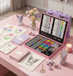 Kuromi Pink & Purple 150 PCS Art Set | Complete Drawing & Coloring Kit – Kidzermania