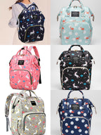 Cute Printed Baby Diaper Backpack – Large Capacity Waterproof Maternity Travel Bag