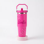 Glam Star Print Stainless Steel Tumbler with Straw & Handle - 30oz