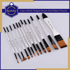 Keep Smiling 12PCS Value Paint Brush Set with Storage Wallet | Artist Brushes | Kidzermania