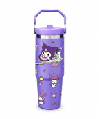 Kuromi Stainless Steel Insulated Water Tumbler with Handle | Cute Travel Mug for Kids