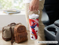 Superhero Print Stainless Steel Tumbler with Straw & Handle - 30oz