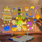 7 Color LED Note Board for Kids  Acrylic Drawing & Message Board with 7 Markers