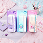 Kawaii Sanrio-Themed Aesthetic Pencil Pouch – Large Capacity School Stationery Organizer for Girls (Pink, Blue, Purple)