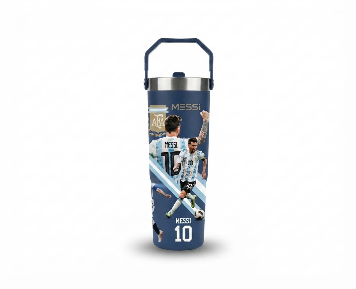 Ronaldo Messi Football Star Print Stainless Steel Tumbler - 30oz