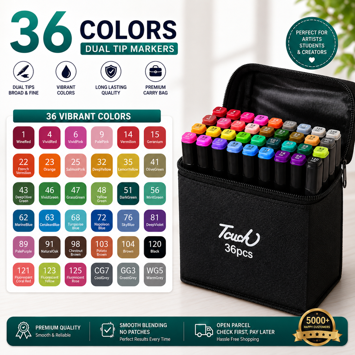 Master Artist's Alcohol Ink Markers — Copic Twin, Dual-Tip, Studio-Quality Blending
