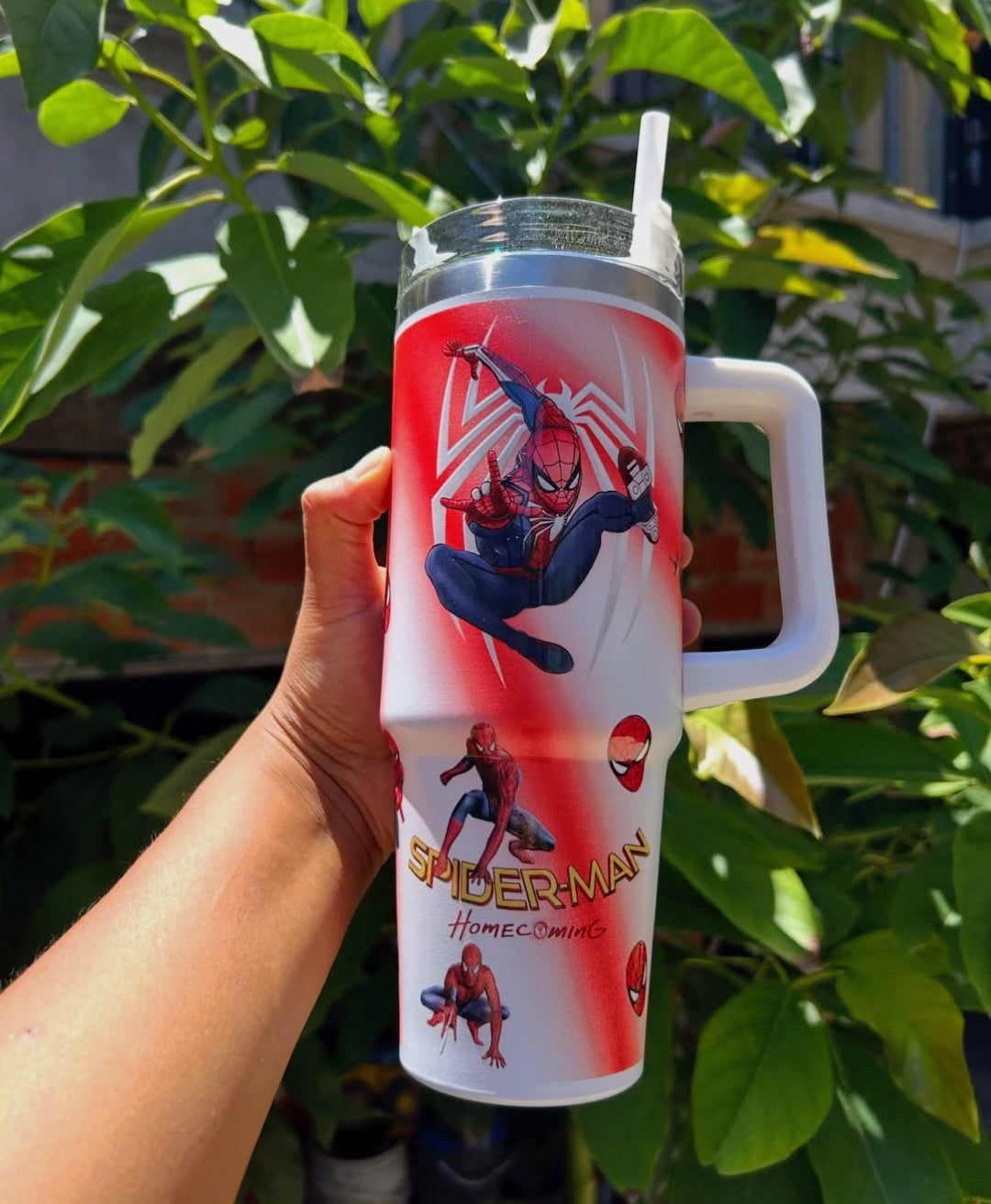 Spider-Man Kids Tumbler with Handle & Straw | 890ml (30oz) Insulated Water Bottle