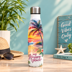 Tropical Beach Sunset Insulated Water Bottle | Stainless Steel Hot & Cold Bottle (500ml)