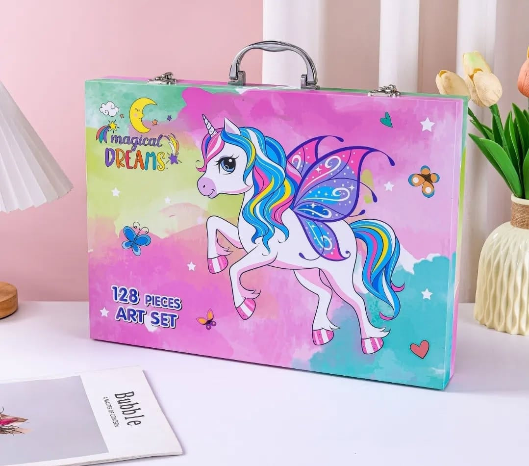 128 piece Kids' Art Sets - 4 Fun Themes!