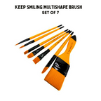 Keep Smiling 7 PCS Multishape Artist Brush Set | Premium Paint Brushes for Acrylic, Watercolor & Oil Painting
