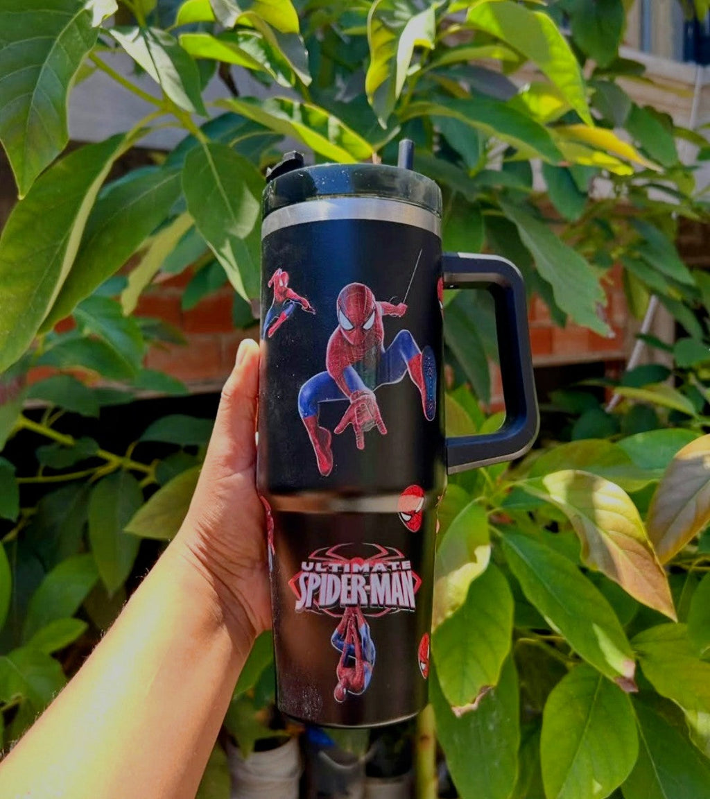 Spider-Man Kids Tumbler with Handle & Straw | 890ml (30oz) Insulated Water Bottle