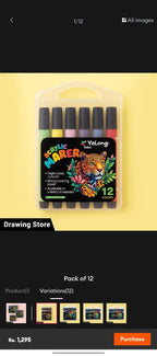 Yalong 24 Colors Acrylic Marker Set | Premium Paint Markers for Canvas, Wood & DIY Art | Kidzermania