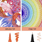 Kidzermania Masterpiece Dual-Tip Markers – 12 Vivid Colors for Sketching & Calligraphy