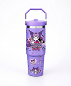 Kuromi Stainless Steel Insulated Water Tumbler with Handle | Cute Travel Mug for Kids
