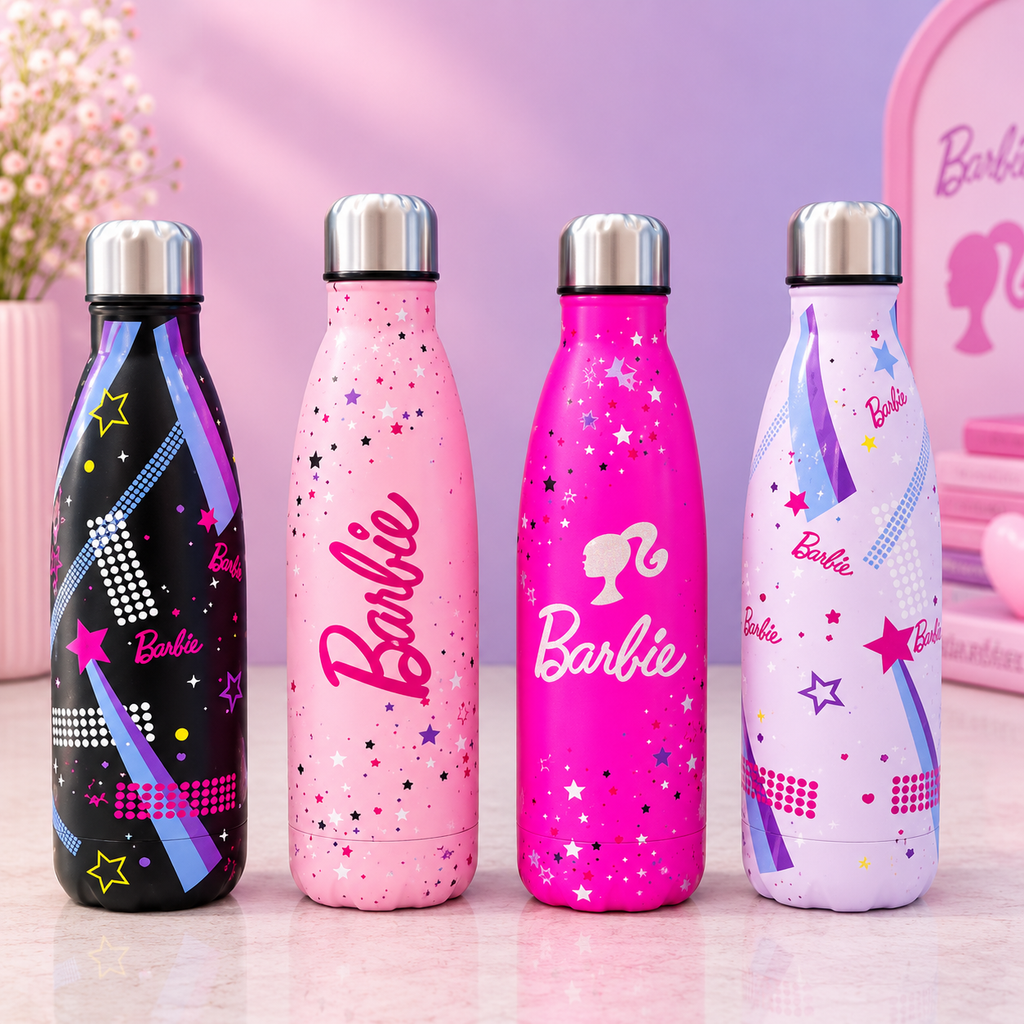 Barbie Insulated Water Bottle for Girls | Stainless Steel Hot & Cold Bottle (500ml)