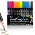 Double Line Metallic Shimmer Markers – 12 Self-Outline Pens for Art & Crafts!