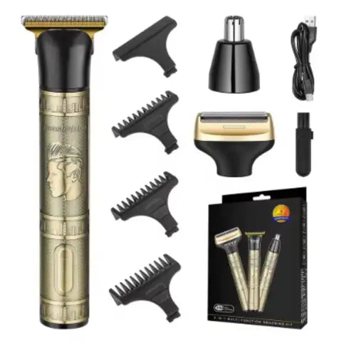 SM-542 3-in-1 Vintage Trimmer - Retro-Style Hair & Beard Grooming Kit