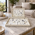 2-Piece Terrazzo Pattern Decorative Serving Tray Set