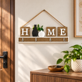 Rustic HOME Wooden Wall Key Holder with 4 Hooks